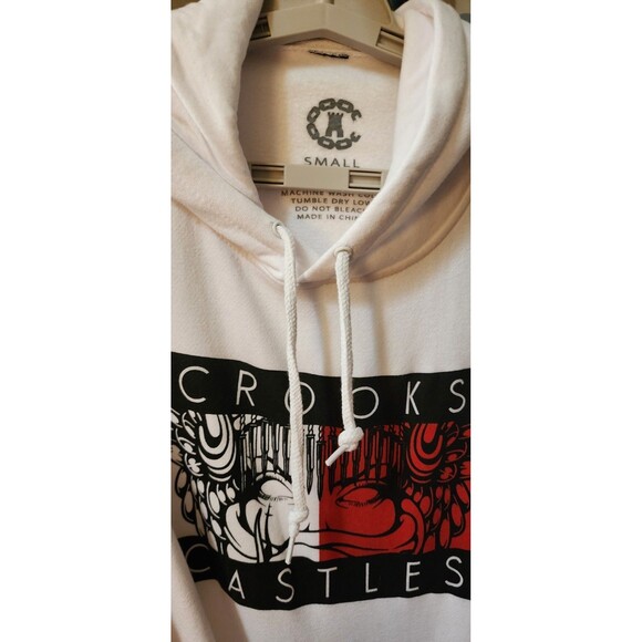 Crooks & Castles Mens Hoodie Sweatshirt Small Split Medusa Red Black New D25 - Picture 2 of 5